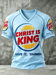 Men's "Christ Is King" V-Neck T-Shirts