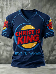 Men's "Christ Is King" V-Neck T-Shirts