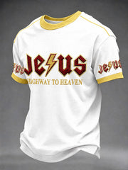 Men's Jesus Highway To Heaven Casual Unisex T-Shirt