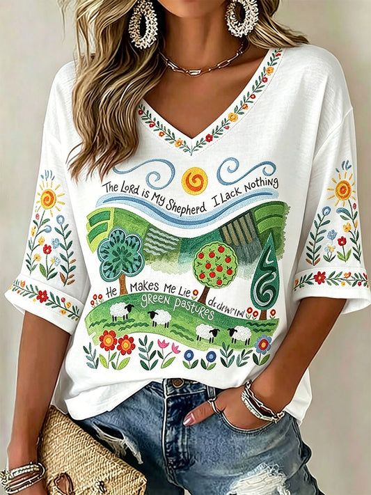 Women's Faith Print Casual T-Shirt