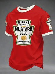 Men's Funny Christian God Print Casual Tee
