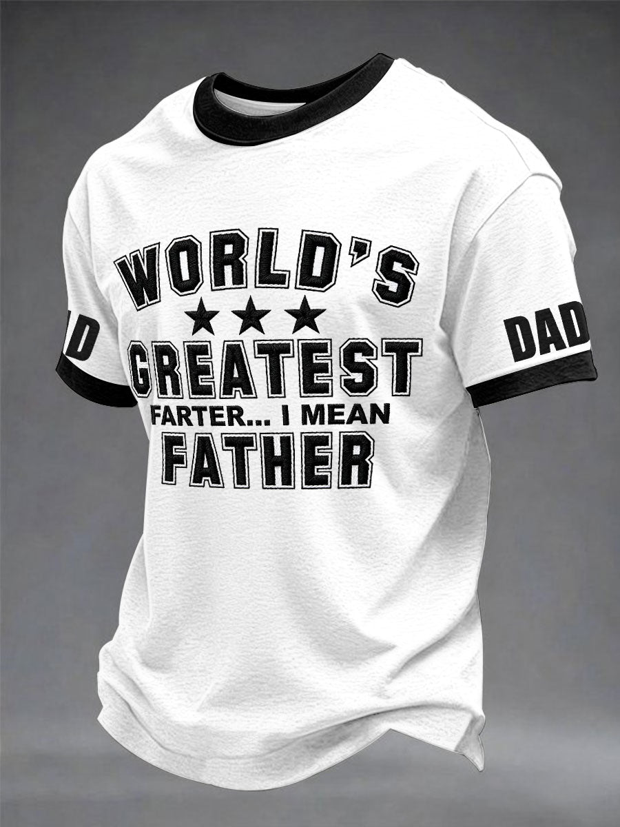 Men's"World’s Greatest Father” Father's Day Fun Casual Unisex T-shirt