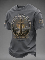 Men's Faith Over Fear Print Casual Tee