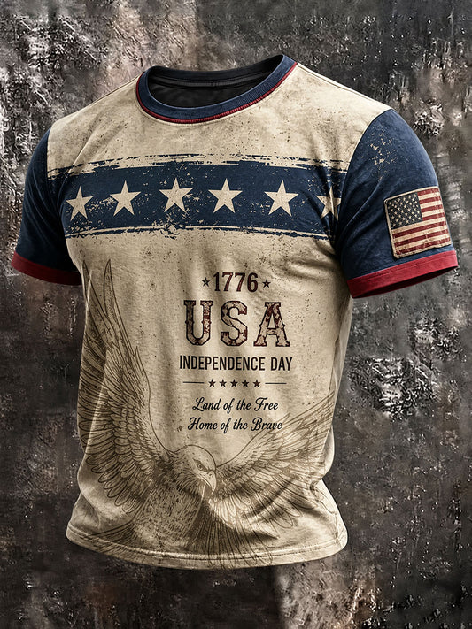 Men's USA 1776-2026 Printed Casual T-Shirt