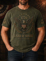 Men's Independence Day Veteran Print Casual Patriotic Tee