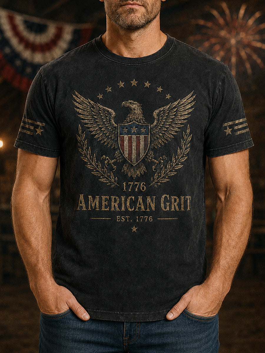 Men's Independence Day Veteran Print Casual Patriotic Tee