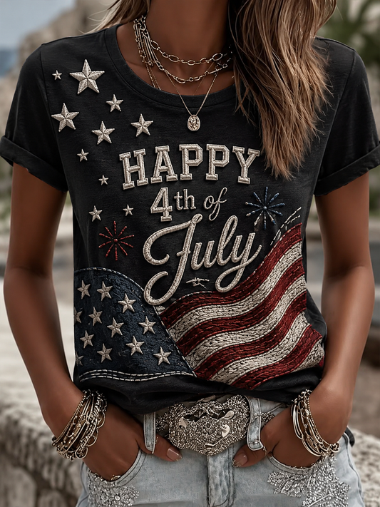 Women's independence Day short-sleeved T-shirt