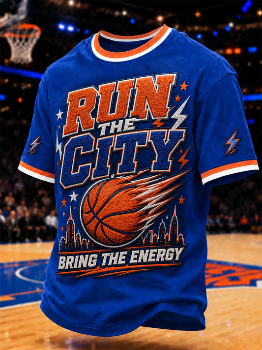 Men's GO NEW YORK GO! Gift For Basketball Fans Print Casual Tee