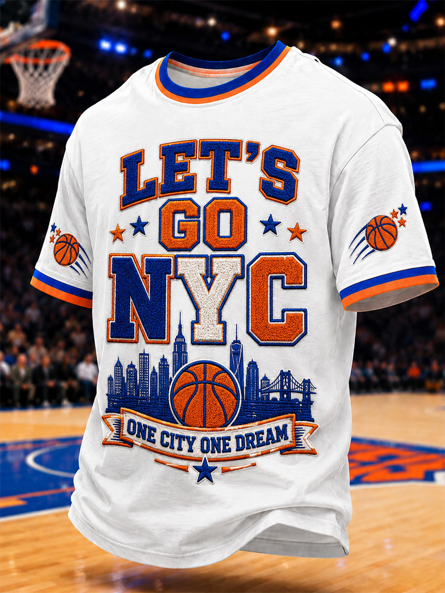 Men's GO NEW YORK GO! Gift For Basketball Fans Print Casual Tee