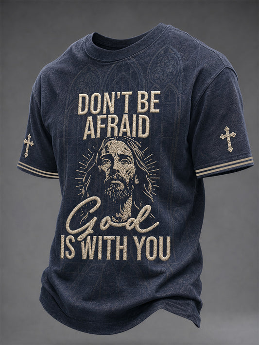 Men's Christian Jesus Print Casual Tee