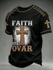 Men's Christian Faith Over Fear Cross Short Sleeve T-shirt