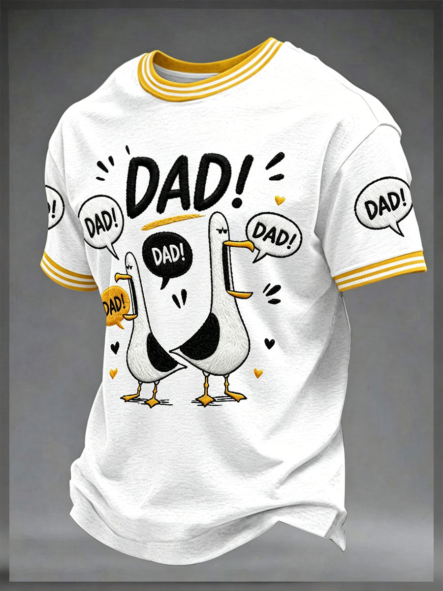 Men's Father's Day Fun Animal Print Casual T-shirt