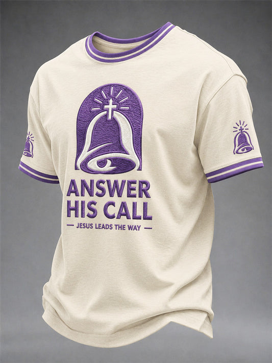 Men's Funny Christian God Print Casual Tee