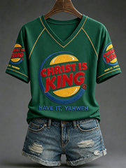 Women's 'Christ is King' V-neck T-shirts