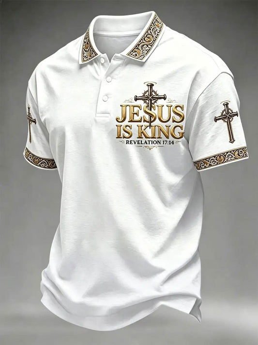 Men's Jesus Print Casual Top