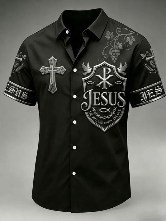 Men's The Way The Truth And The Life Printed Casual Shirt