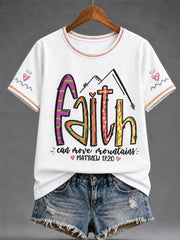 Women's Christian Jesus Print Casual Tee