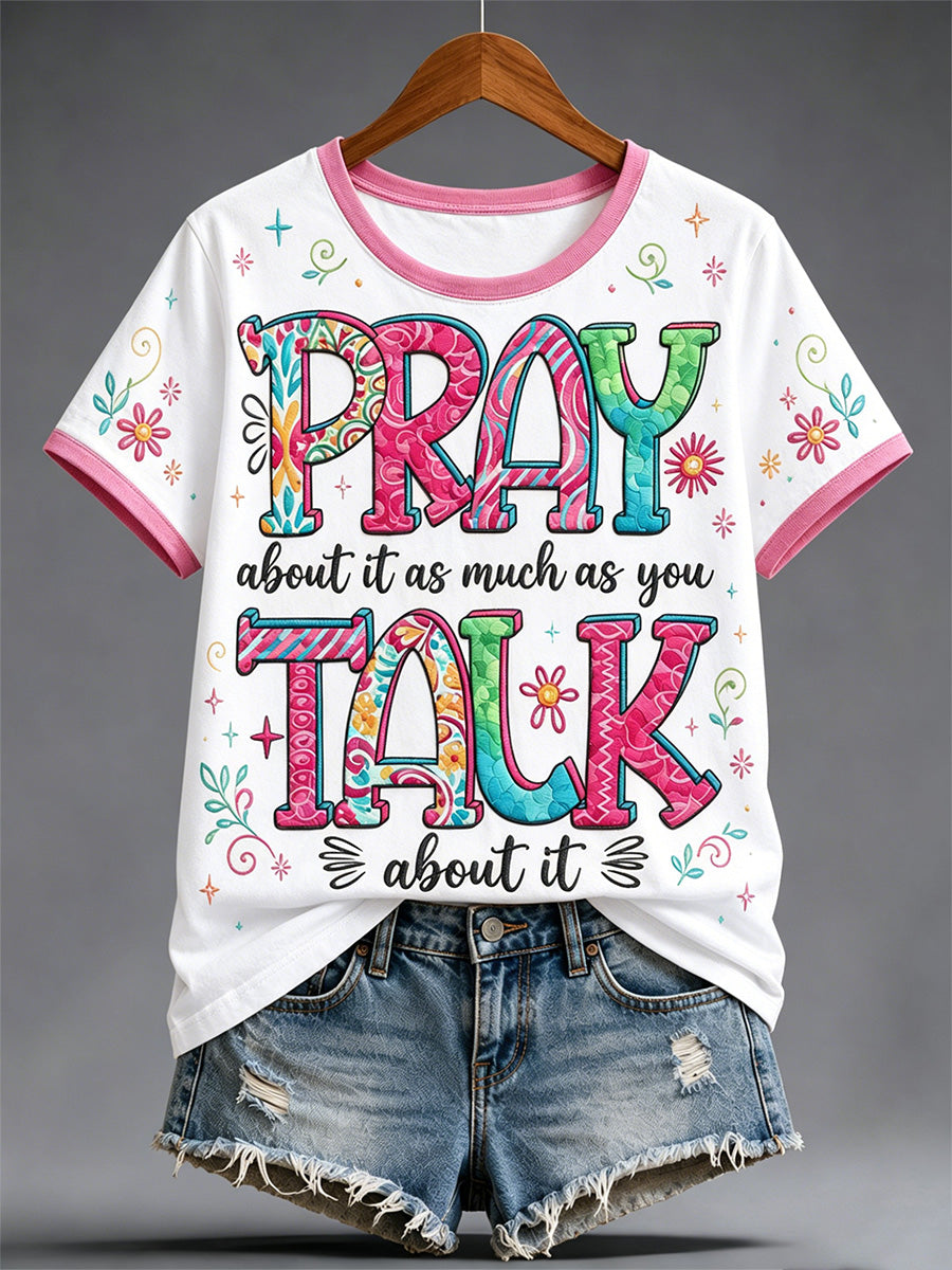 Women's Christian Jesus Print Casual Tee
