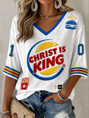 Women’s 'Christ is King' V-neck T-shirts