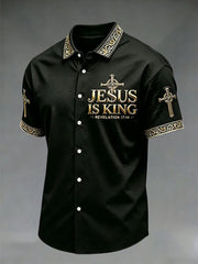 Men's Cross Print Casual Shirt
