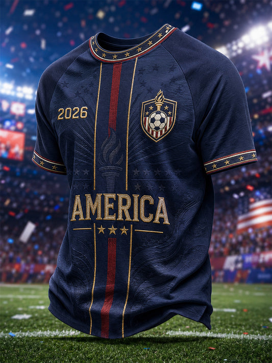 Men's Gift For Soccer Fans Print Casual Tee