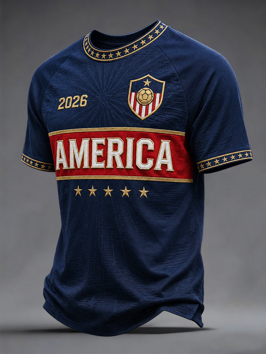 Men's Gift For Soccer Fans Print Casual Tee