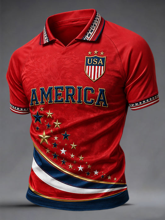 Men's Gift For Soccer Fans Print Casual Polo
