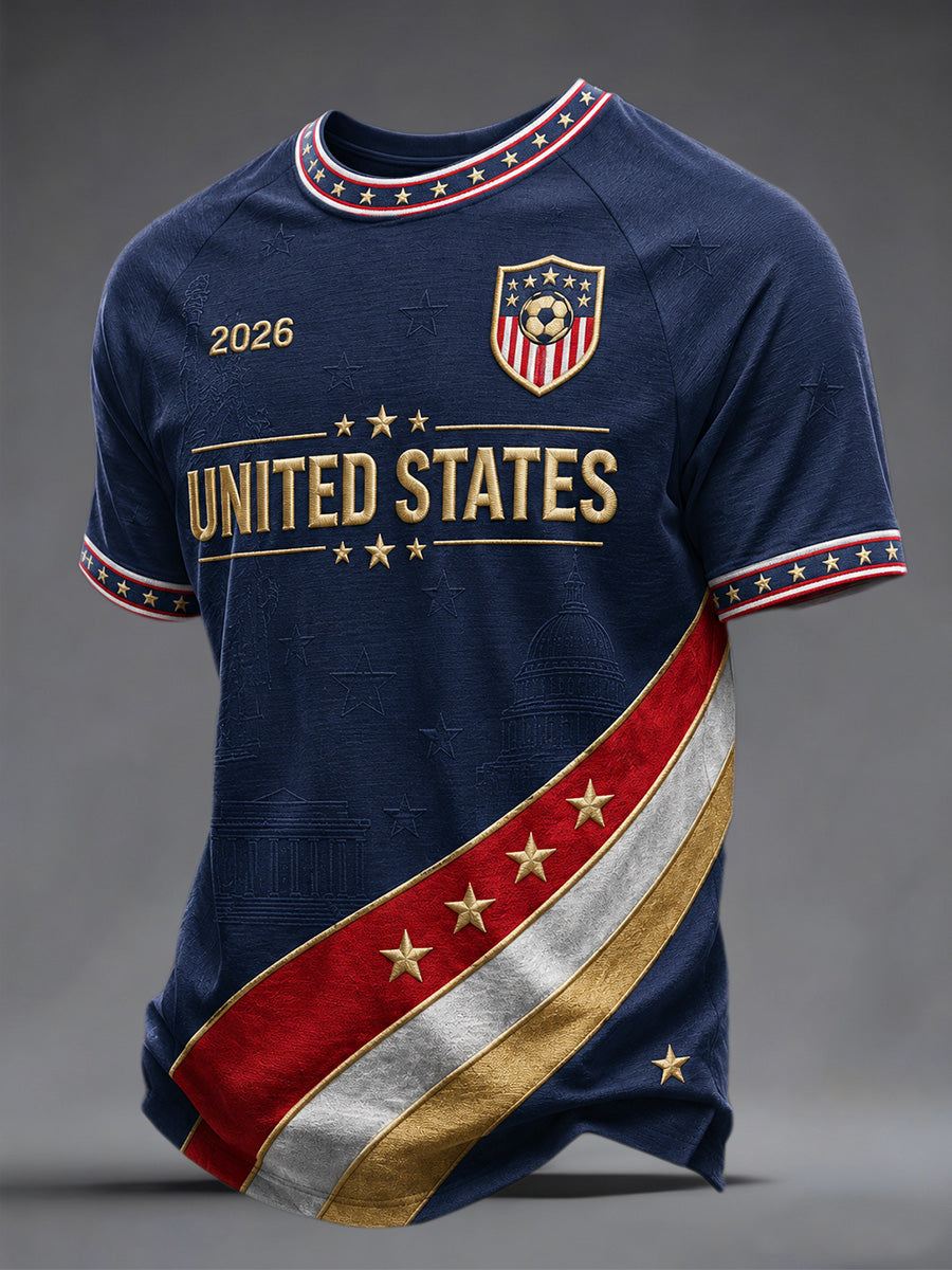 Men's Gift For Soccer Fans Print Casual Tee