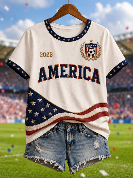 Women's Gift For Soccer Fans Print Casual Tee