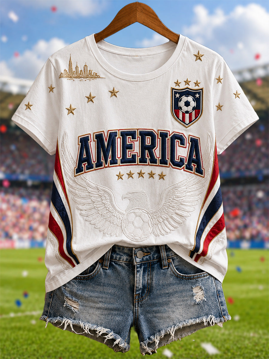 Women's Gift For Soccer Fans Print Casual Tee