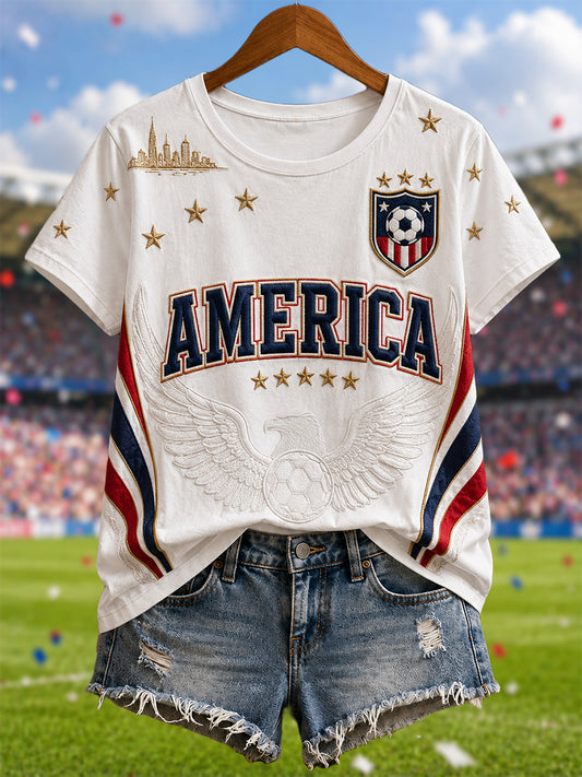 Women's Gift For Soccer Fans Print Casual Tee