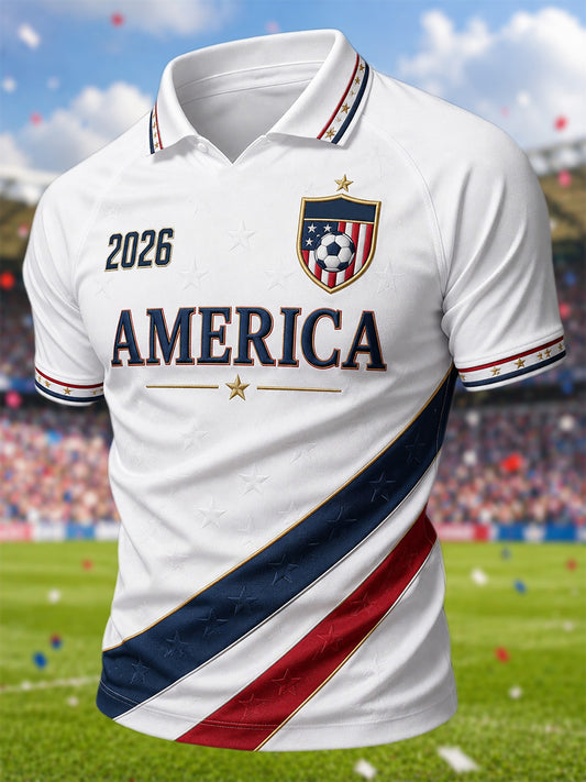 Men's Gift For Soccer Fans Print Casual Polo