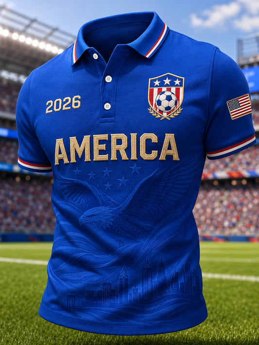 Men's Gift For Soccer Fans Print Casual Polo
