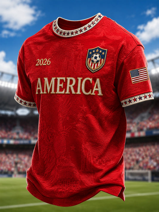 Men's Gift For Soccer Fans Print Casual Tee