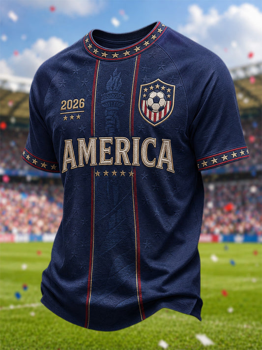 Men's Gift For Soccer Fans Print Casual Tee