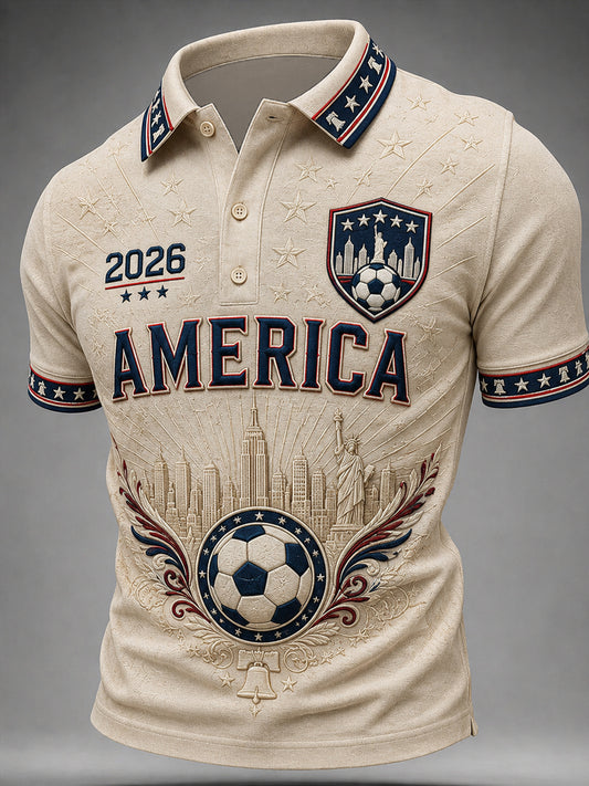 Men's Gift For Soccer Fans Print Casual Short Sleeve T-shirt