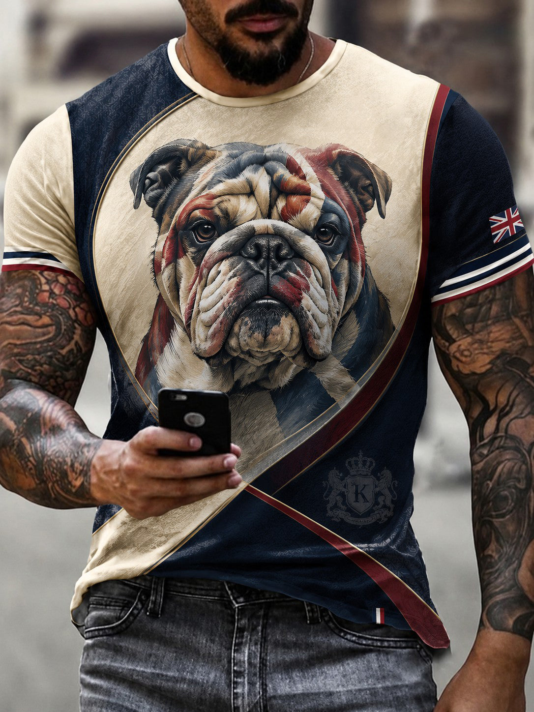 Men's British Bulldog Printed T-shirt