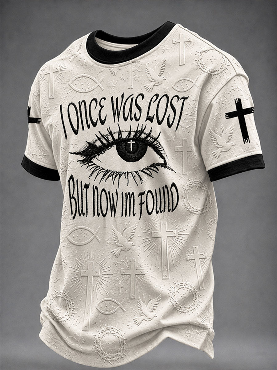 Men's “I Once Was Lost But Now I'm Found”Faith Casual Unisex T-shirt
