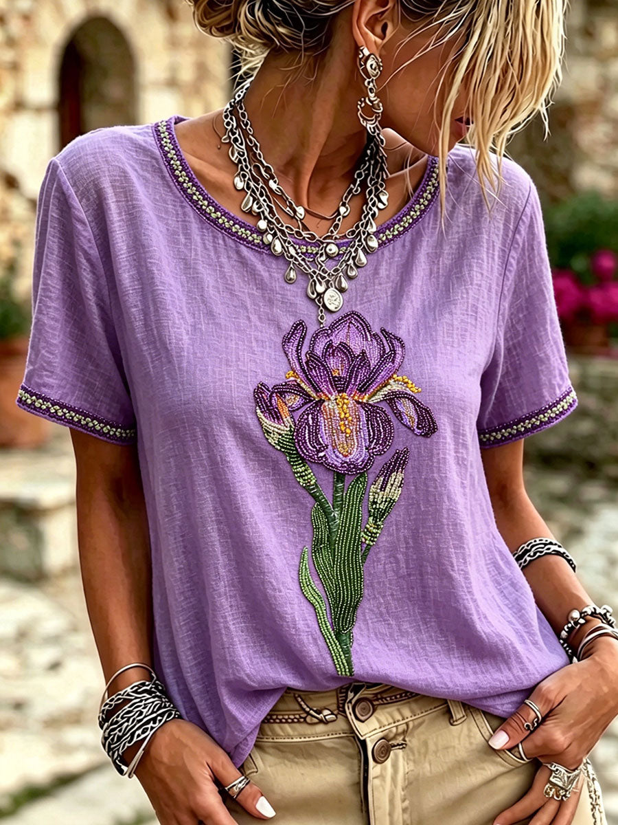 Women's Alzheimer's Purple Floral Tops