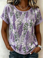 Women's Floral Art Print Casual T-Shirt