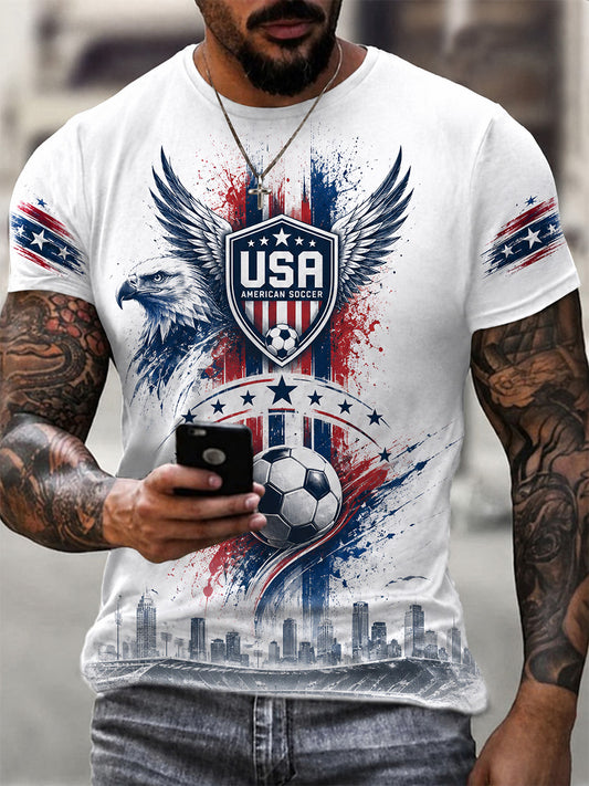 Men's Gift For Soccer Fans Print Casual Tee