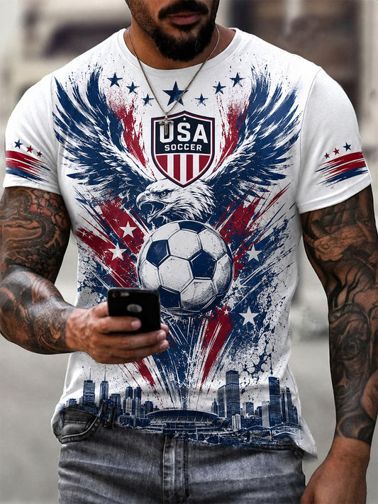 Men's Gift For Soccer Fans Print Casual Tee