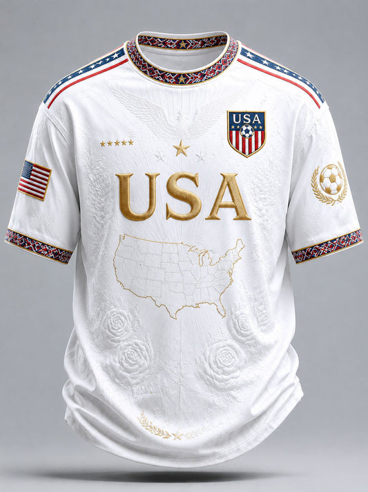 Men's USA Soccer Print Casual T-Shirt