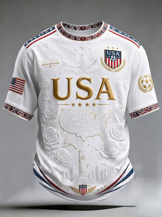 Men's USA Soccer Print Casual T-Shirt