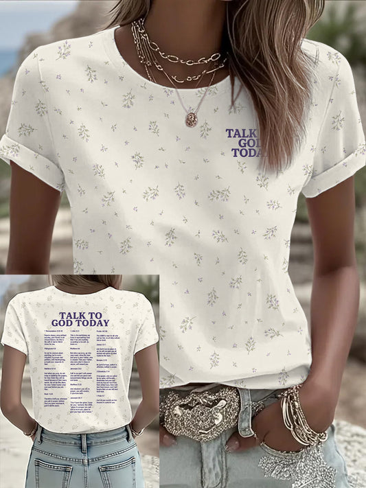 Women's TALK TO GOD TODAY Printed T-shirt