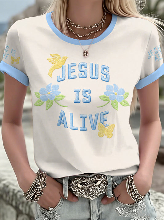 Women's JESUS IS ALIVE Printed T-shirt