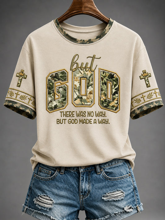 Women's Christian BUT God Cross Short Sleeve T-shirt
