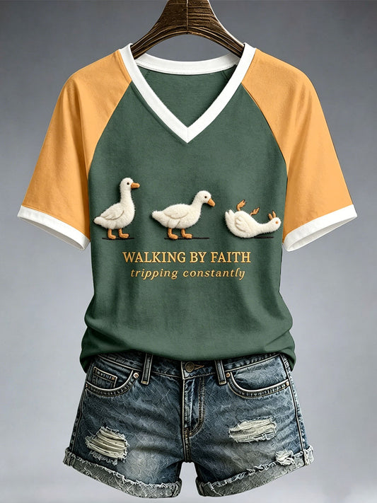 Women's Walking By Faith Tripping Constantly T-Shirt