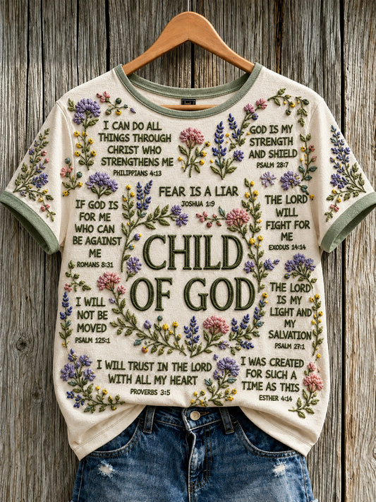 Women's Christian Child of God O-neck Short Sleeve T-shirt