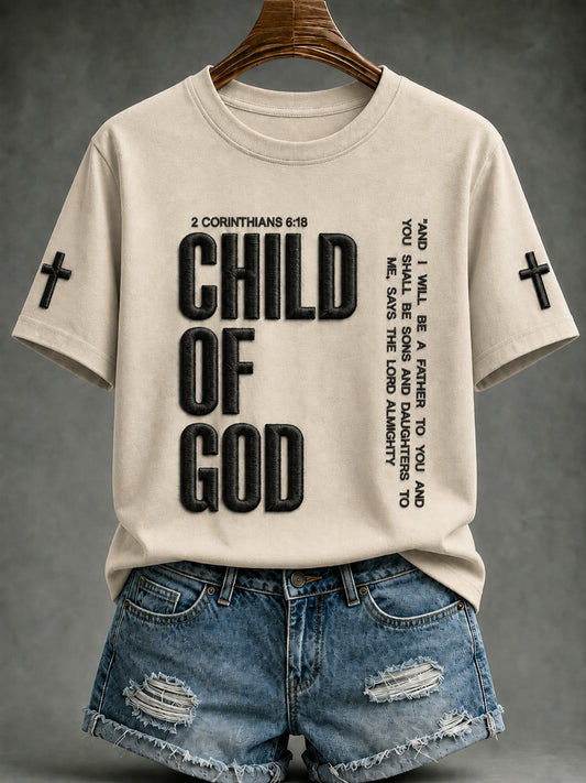 Women's Christian Child of God O-neck Short Sleeve T-shirt